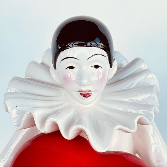 Rare Vintage Taste Setter by SIGMA Pierrot with Heart Ceramic Clown Music Box - Picture 9 of 17